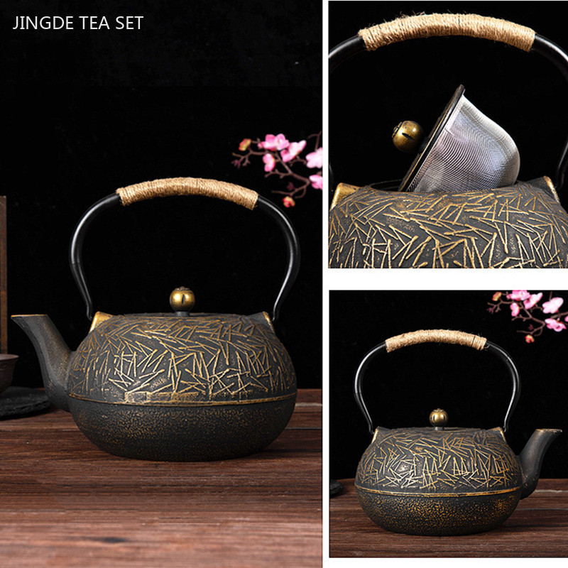 Cast Iron Teapot - 900 مللي مخصصة الحديد الزهر الشاي