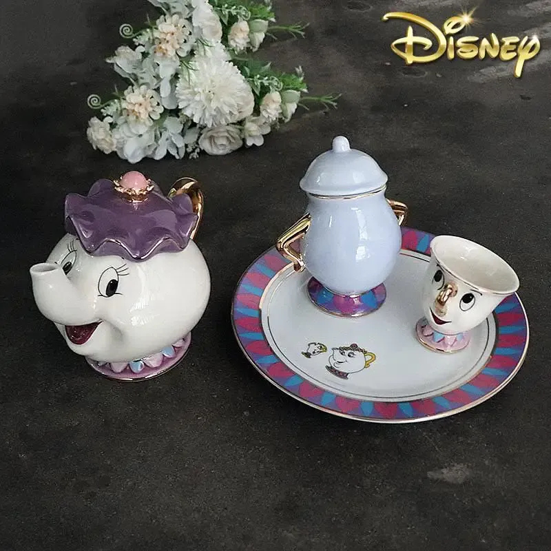 Coffee Tea Sugar Set - إبريق شاي كرتوني بتصميم الجميلة والوحش،
