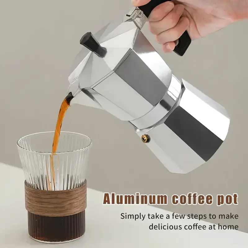 Coffee Tea Making Machine - وعاء موكا كلاسيكي من الألومنيوم سعة