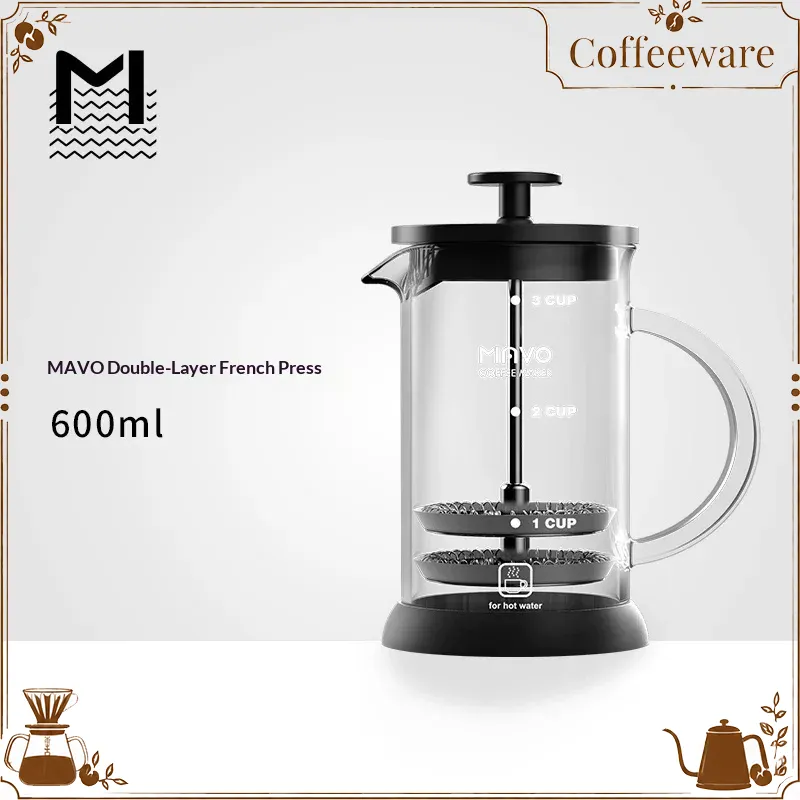 French Press Glass - ماكينة صنع القهوة الفرنسية من MAVO