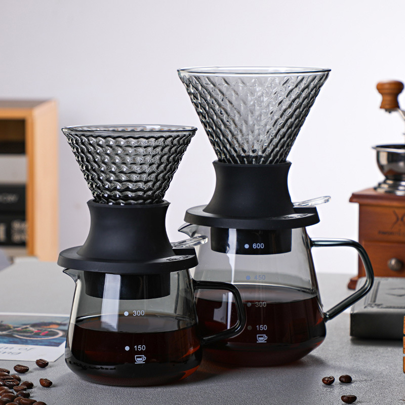 Coffee Dripper V60 - كوب فلتر قهوة زجاجي قابل لإعادة