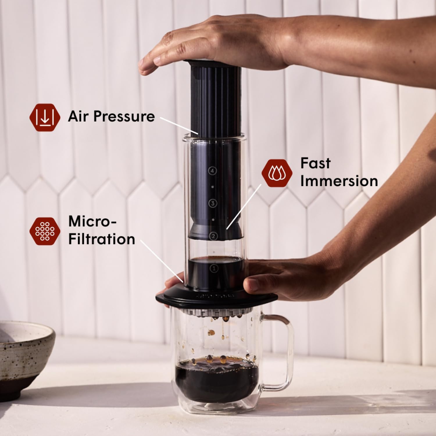 مكبس قهوة فاخر، زجاج، فولاذ مق - مراجعة French Press Glass وسعره