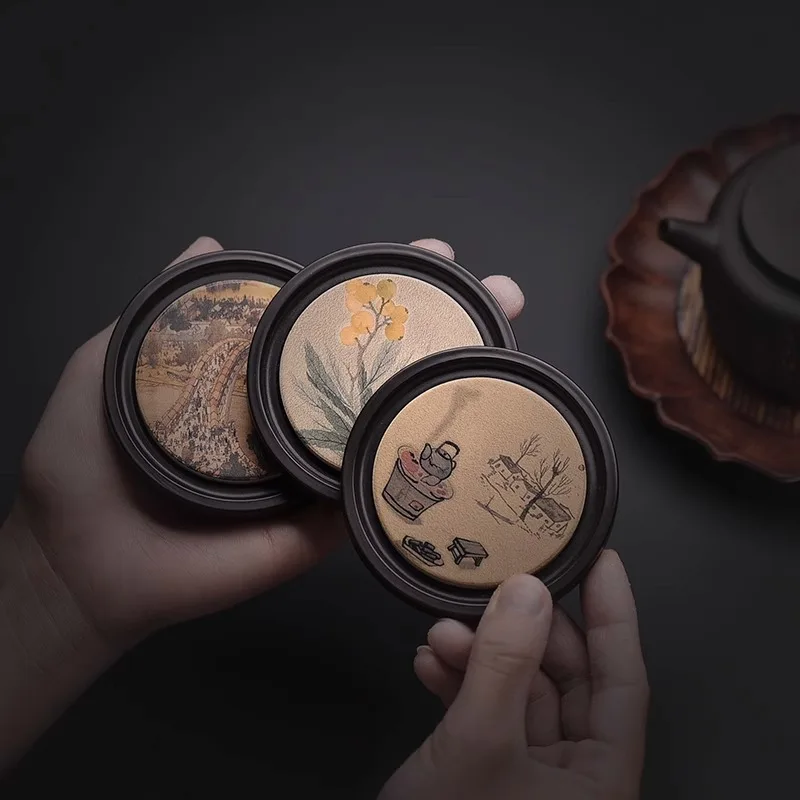 كأس خشبي مستدير حصيرة مقاومة ل - مراجعة Coffee Tea In Chinese وسعره
