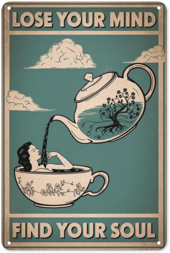 لافتة معدنية للتأمل على شكل شا - مراجعة Coffee Tea Nook وسعره