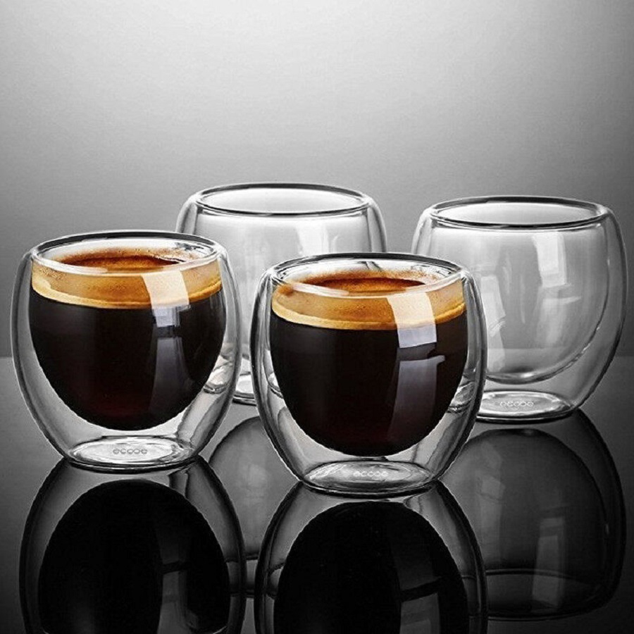 أكواب قهوة زجاجية مزدوجة الجدا - مراجعة Coffee Tea Sugar Set وسعره