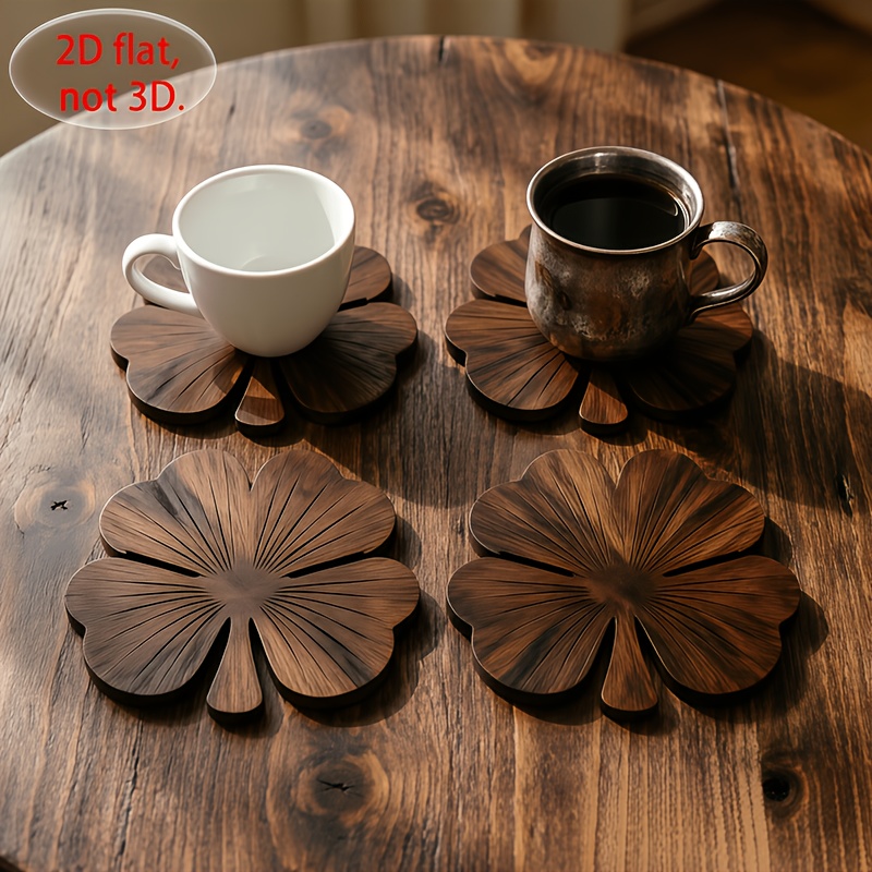 4 قطع من حاملات الأكواب الخشبي - مراجعة Coffee Tea Sugar Set وسعره
