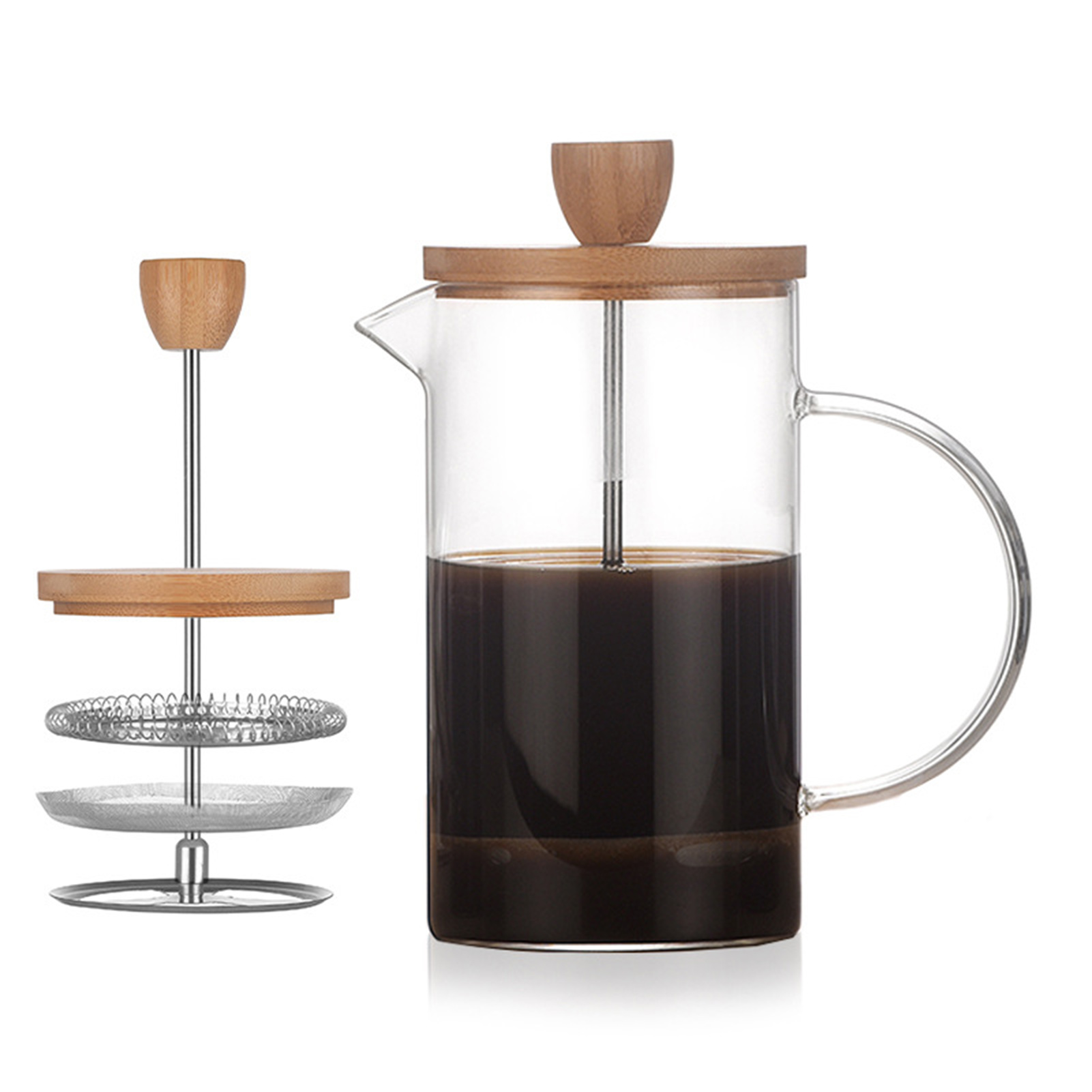 وعاء ضغط فلتر فرنسي منزلي متعد - مراجعة French Press Glass وسعره