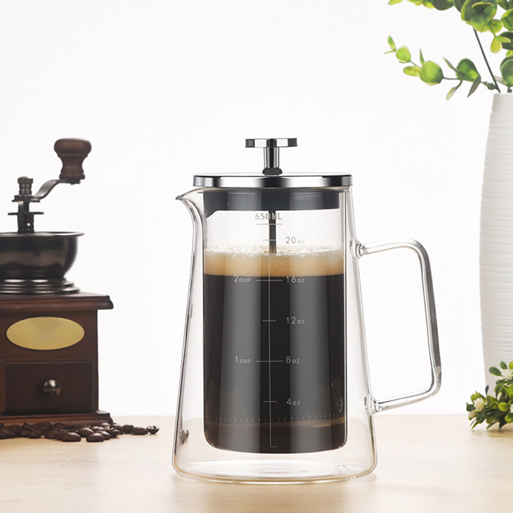 وعاء ضغط فرنسي مزدوج الطبقات و - مراجعة French Press Glass وسعره