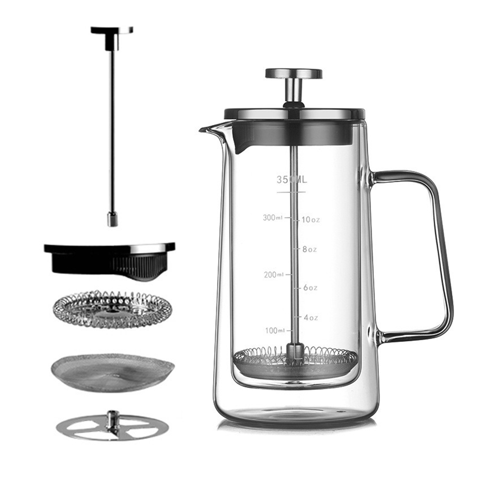 وعاء ضغط فرنسي مزدوج الطبقات و - مراجعة French Press Glass وسعره