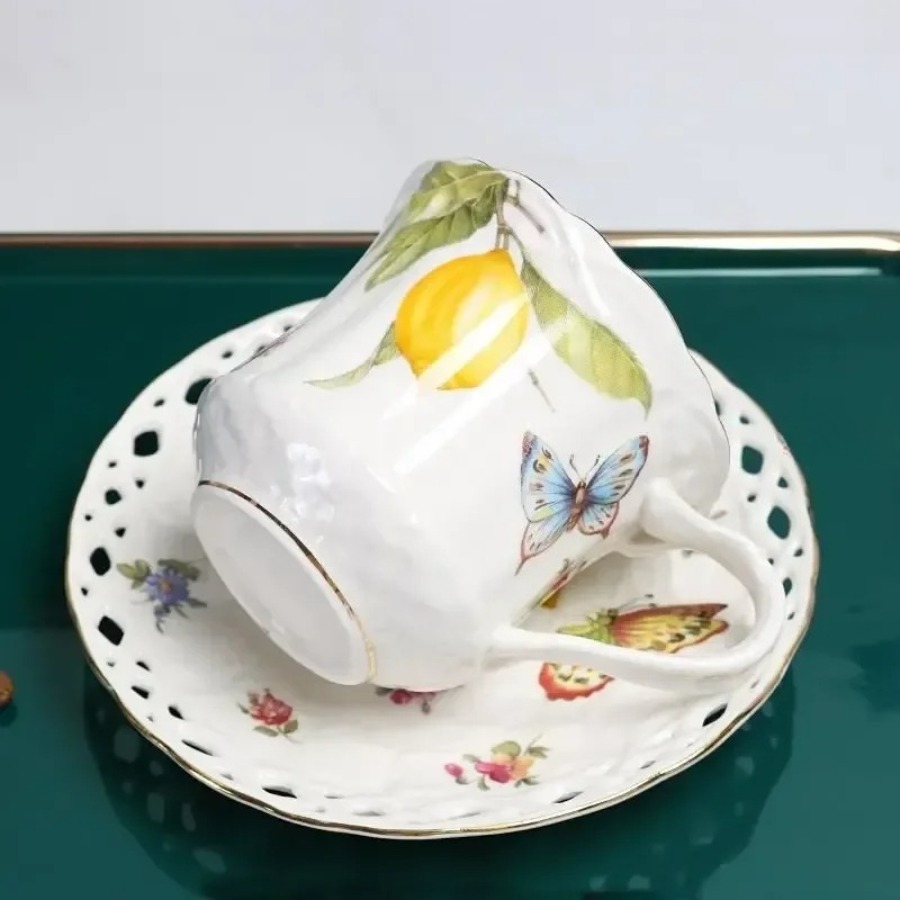 النمط الأوروبي فنجان شاي مجموع - مراجعة Lemon Tea Coffee وسعره