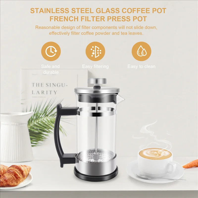 إبريق قهوة فرنسي مع فلتر، مصنو - مراجعة French Press Glass وسعره